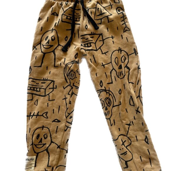 Nununu Kids Goofy Skull Print Sweatpants Joggers in Mocha size 6 7 - Picture 4 of 15